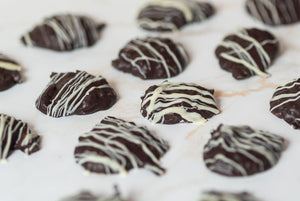 Dark Belgian chocolate cornflake clusters for a crunchy, bittersweet treat.